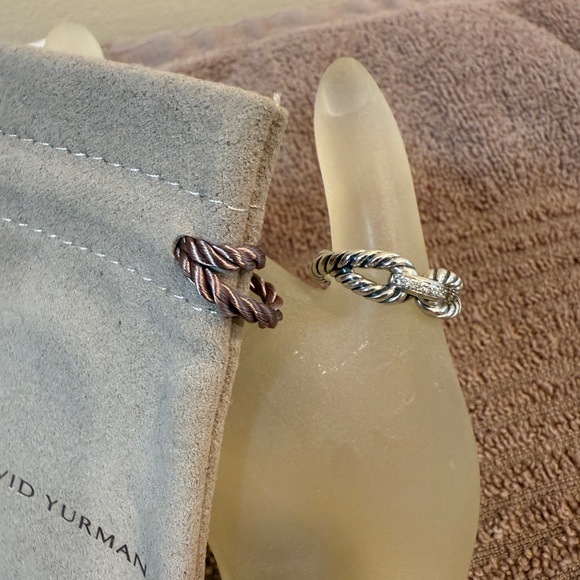 David Yurman Crossover Cable and Pave Ring. Size 6 - Picture 1 of 12